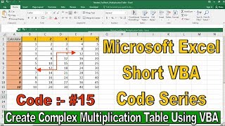 Microsoft Excel Short VBA Code #15 | How to Create Multiplication Table Using VBA | Nested For Loop| screenshot 5