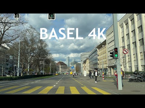 Basel Switzerland 🇨🇭 4K - Driving Downtown