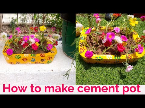 How to make cement pot easily at home | Cement pot making at home
