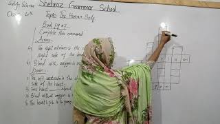 Class 4.Science.The Human Body.Book pg #7.Crossword puzzle.