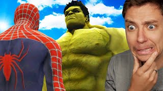 Reacting To GIANT HULK vs Spider-Man (AMAZING VIDEO)