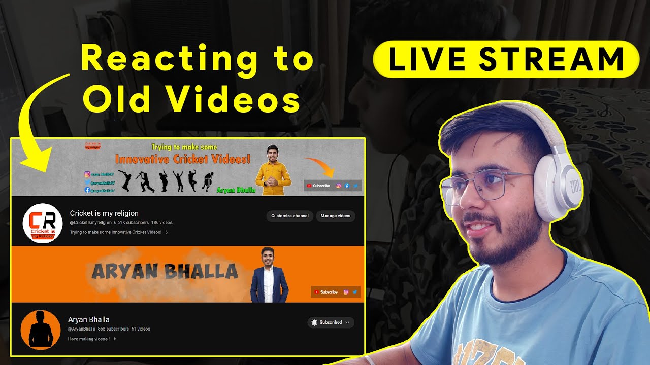 Reacting to my Old Videos Live Stream Aryan Bhalla