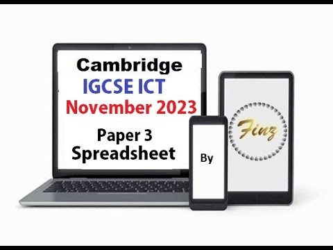 Igcse Ict November 2023 P3 Spreadsheet