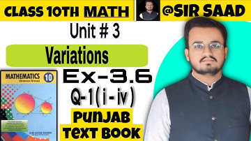 Class 10 Unit 3 Exercise 3.6 Question 1( i-iv)-||All Punjab Boards-PCTB||
