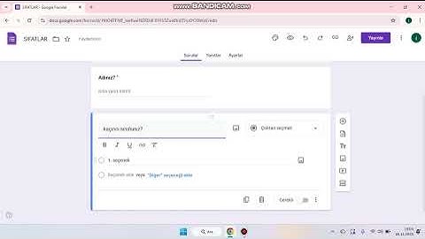 Google form uygulaması üzerinden anket oluşturma