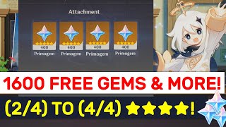 MASSIVE 1600 FREE Gems & FREE  Rewards! (2/4) To (4/4) Loots! | Genshin Impact