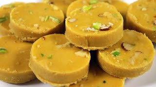 बजट में मिनटों में बन जाये बिना चासनी महीनो तक खाये हिट बर्फी Tasty Rava Beasan Barfi recipe