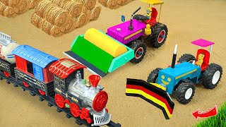 Diy tractor & mini Bulldozer to making concrete road | Construction Vehicles, Road Roller #49