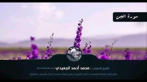 سورة الجن || الشيخ المقرئ محمد أحمد الجعيدي رحمه الله