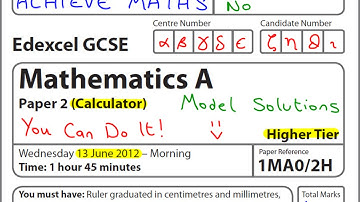 GCSE Maths Edexcel June 2012 2H Higher Calculator (complete paper)
