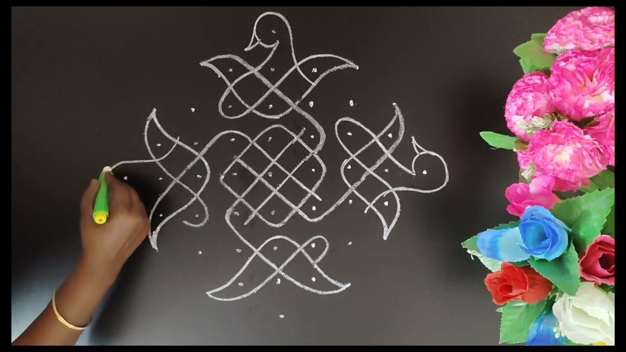 9*1 Dots Sikku  Kolam  ரொம்ப  அழகா ஒரு சிக்கு கோலம்🌺 @minminirangoli