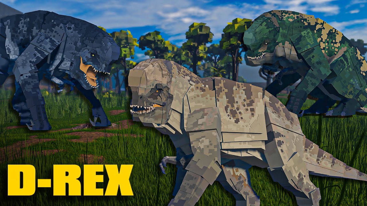 All D-Rex Skins UNLOCKED! Gameplay | Roblox Jurassic Blocky