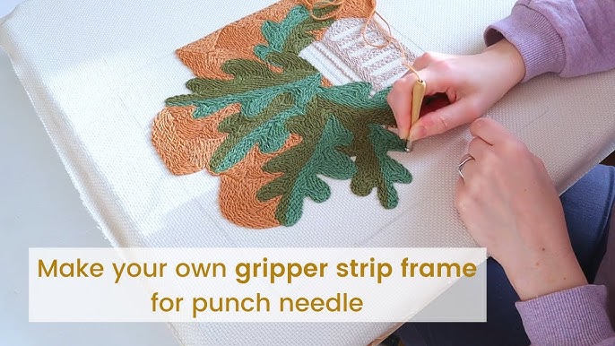 12''x25 Punch Needle Frame with Fleece Cover , Gripper Strip Frame Rug  Hooking /Tufting Frame with Needles Fabrics Holder Gripper Embroidery