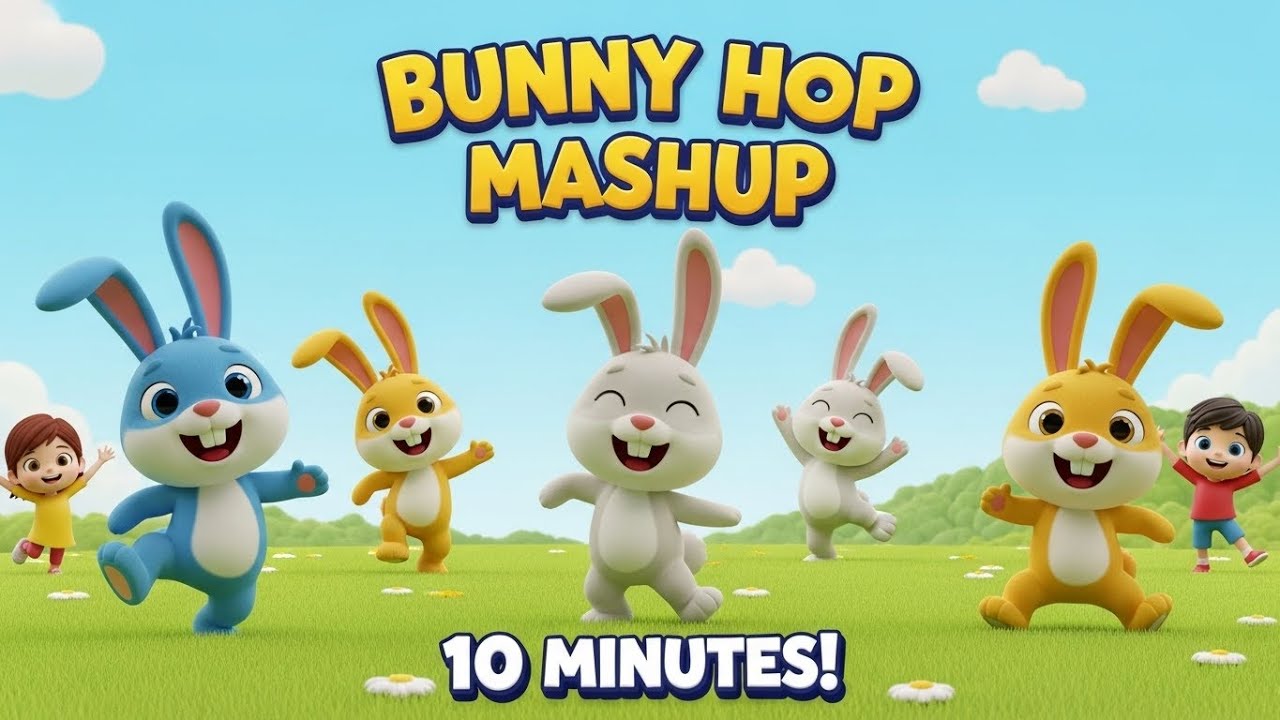 Bunny Hop Song Mashup 10 Minutes | Fun Learning for Kids | Buzzy Tune’s ...