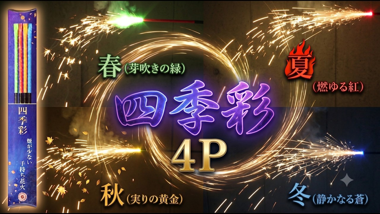 四季彩（しきさい）4P No.400 | 手持花火,手持吹出・トーチ・手筒 | e