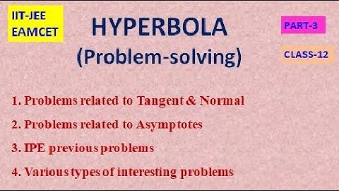 HYPERBOLA PART3 || INTERESTING PROBLEMS || IIT-JEE, EAMCET || CLASS-12 || EXERCISE 5(A)..