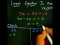 #viral #short #1800 #math Linear Equation In One Variable | Class 8 Maths Q1 Ex 2.1
