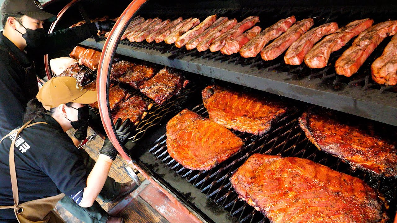 ⁣직접 제작한 그릴! 순두부찌개와 즐기는 바베큐? 정성스러운 한국식 텍사스 바베큐 making korean style texas barbecue - korean street food