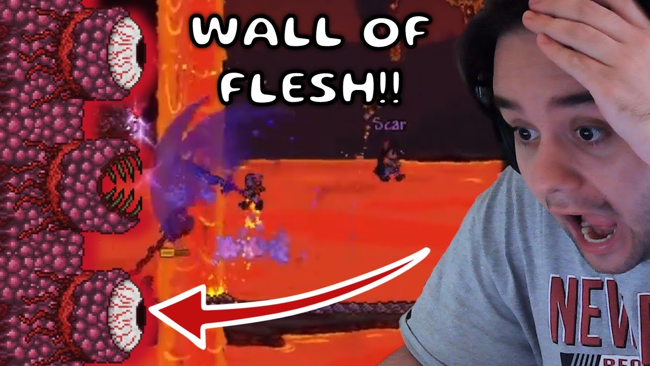 FIRST TIME FIGHTING WALL OF FLESH Terraria Part 5 YouTube