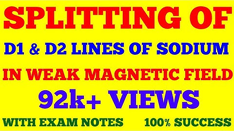 SPLITTING OF D1 AND D2 LINES OF SODIUM IN WEAK MAGNETIC FIELD | ANOMALOUS SPLITTING OF D1 & D2 LINES