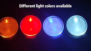 Details Round Shape LED Light Up Flashing Badge With Safety Pin Guide
