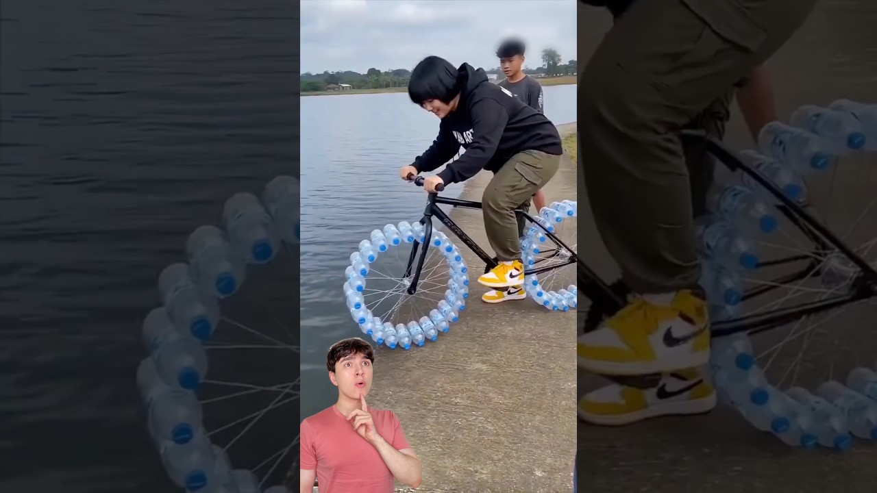 Crazy trick with bicycle!😱 #shorts