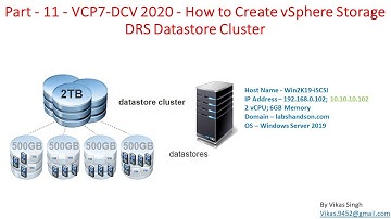 Part - 11 - VCP7-DCV 2020 - How to Create vSphere Storage DRS Datastore Cluster
