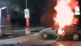 Car explosion, fire caught on camera
