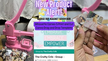 Trending Square Ref Magnet Badge Souvenir | Drag and Drop Template | Silhouette Studio Print and Cut