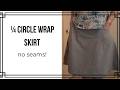 Knee length 1/4 circle wrap skirt - no side seams! (but still has pockets)