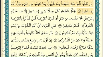سورة آل عمران (صفحة ٦٢) من آية ٩٢ إلى آية ١٠٠ | الشيخ إبراهيم الأخضر