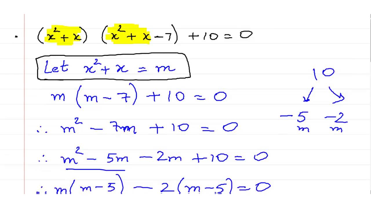 Solving Quadratic Equations Using All Methods Worksheet Answers