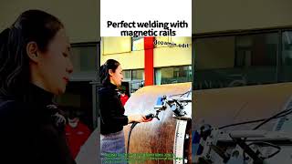 Innovation in automatic rail welding #worker #machinery #industry #production #automation #pipe