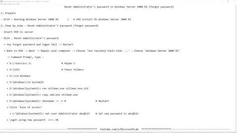 Reset Administrator