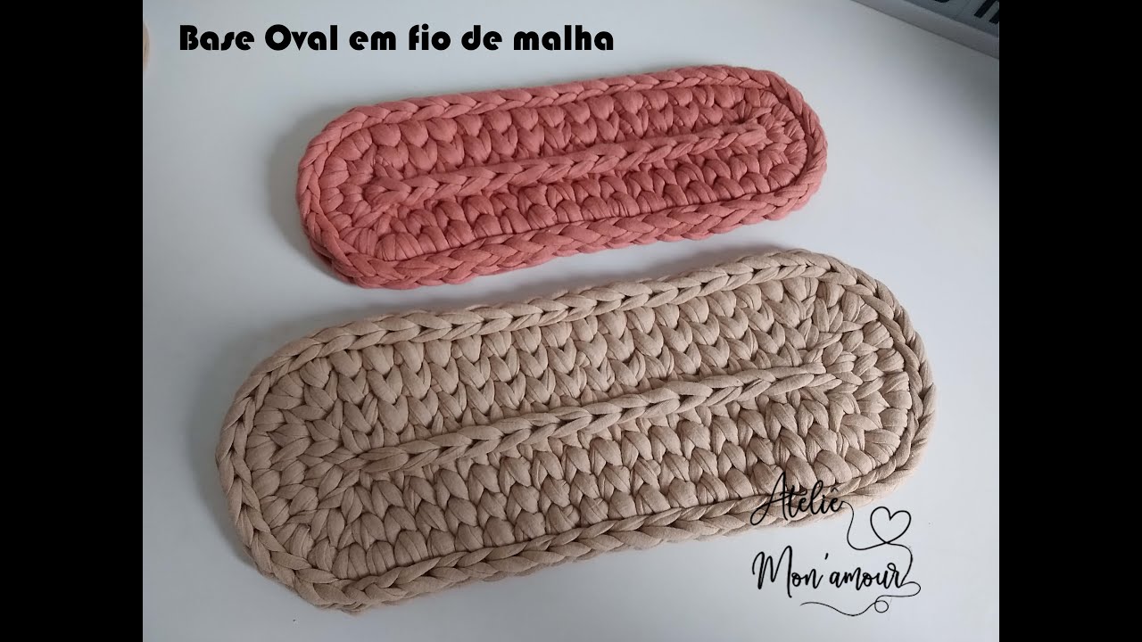 Base Oval em fio de malha