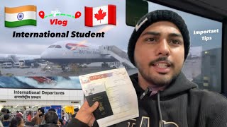 India to Canada Vlog |  to  Full Journey | Immigration + Security check  Full Information