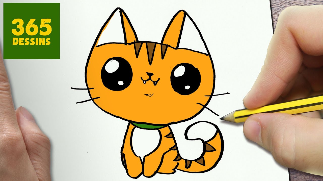 COMMENT DESSINER CHAT KAWAII ÉTAPE PAR ÉTAPE - Dessins ...