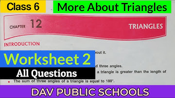 DAV Class 6 maths chapter 12 Triangles worksheet 2 - All Questions Solved