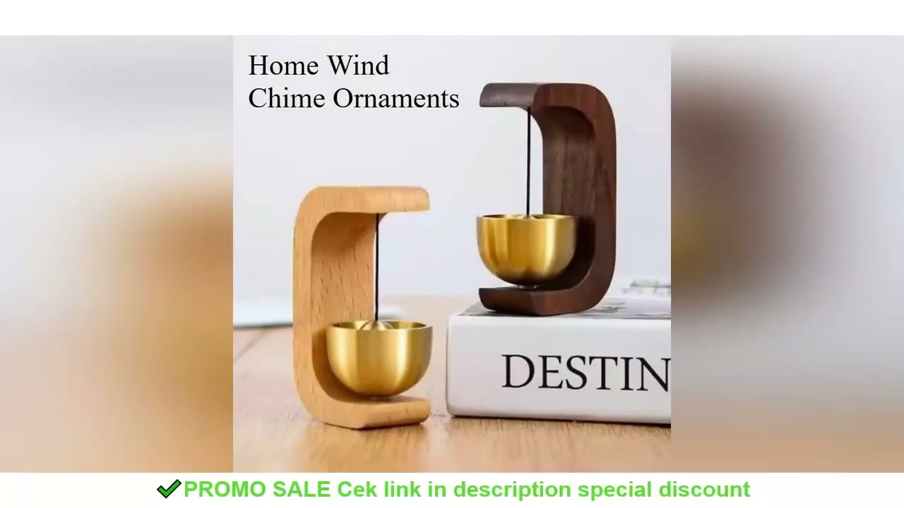 Dopamine Wind Chime Magnetic Indoor Wind Chime, Oak Material Doorbell Copper Bell, Walnut Copper Tri