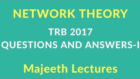 TRB 2017  Q&A NETWORK THEORY