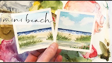 Beach Painting/ Watercolor Tutorial / Mini Monday Madness / Ocean painting Easy for Beginners