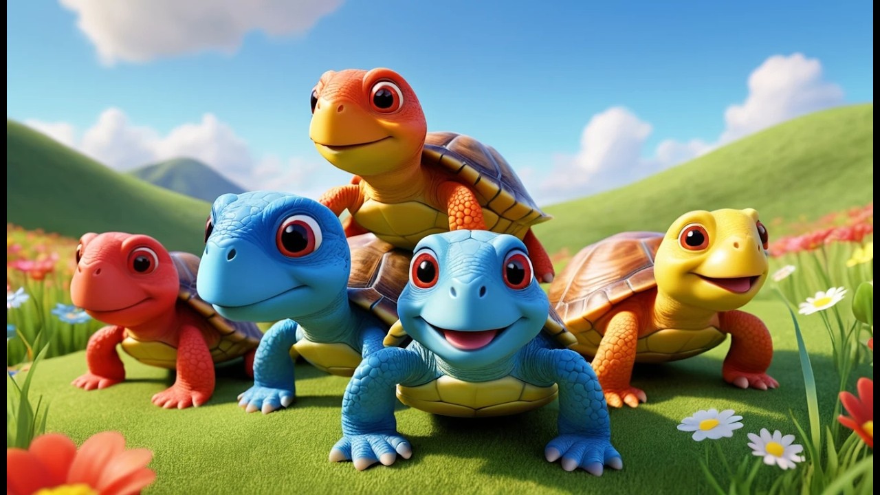 Drei kleine Stoffschildkröten krabbeln, krabbeln, krabbeln | Kinderlieder & Tier-Abenteuer