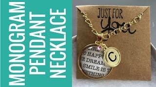 How to Make a Gold Monogram Pendant Necklace Tutorial Video
