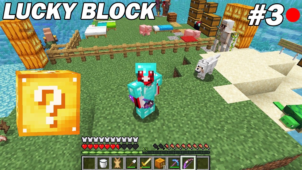 Survivre sur une île déserte avec des Lucky Blocks ! Minecraft EP 3