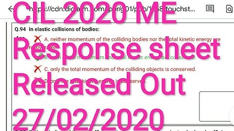 #CIL2020MEofficialAnswerKeyOut 2020 ME CIL Response sheet with Answer Released Out 27/02/2020
