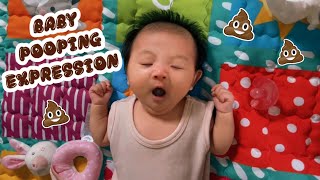 Baby Valerie pooping face expression complication #newborn #babypoop #pooping #baby #funnybaby #cute