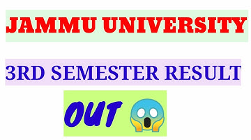 3rd semester result jammuuniversity