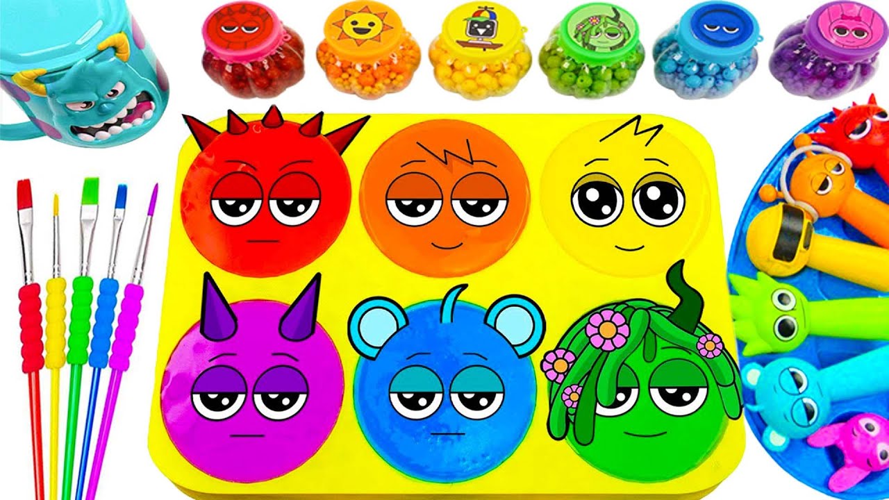 Satisfying Video l DIY How To Make Rainbow Glow Slimes in Blue GIANT Form ASMR in Icy Glitter Water