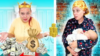 💰 BOGAT vs SĂRAC 🥺 MAMA de BEBELUȘ SĂRAC 🤕