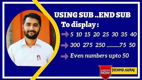 Class 10 | QBASIC | USING SUB.... END SUB Program to display series